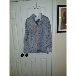 ZESICA Women’s Oversized Sherpa Fleece Pullover Quarter-Zip Jacket Gray XL